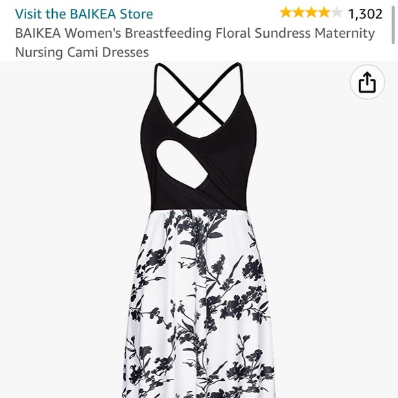 BAIKEA Women's Breastfeeding Floral Sundress Maternity Nursing Dress, Small - Picture 7 of 8